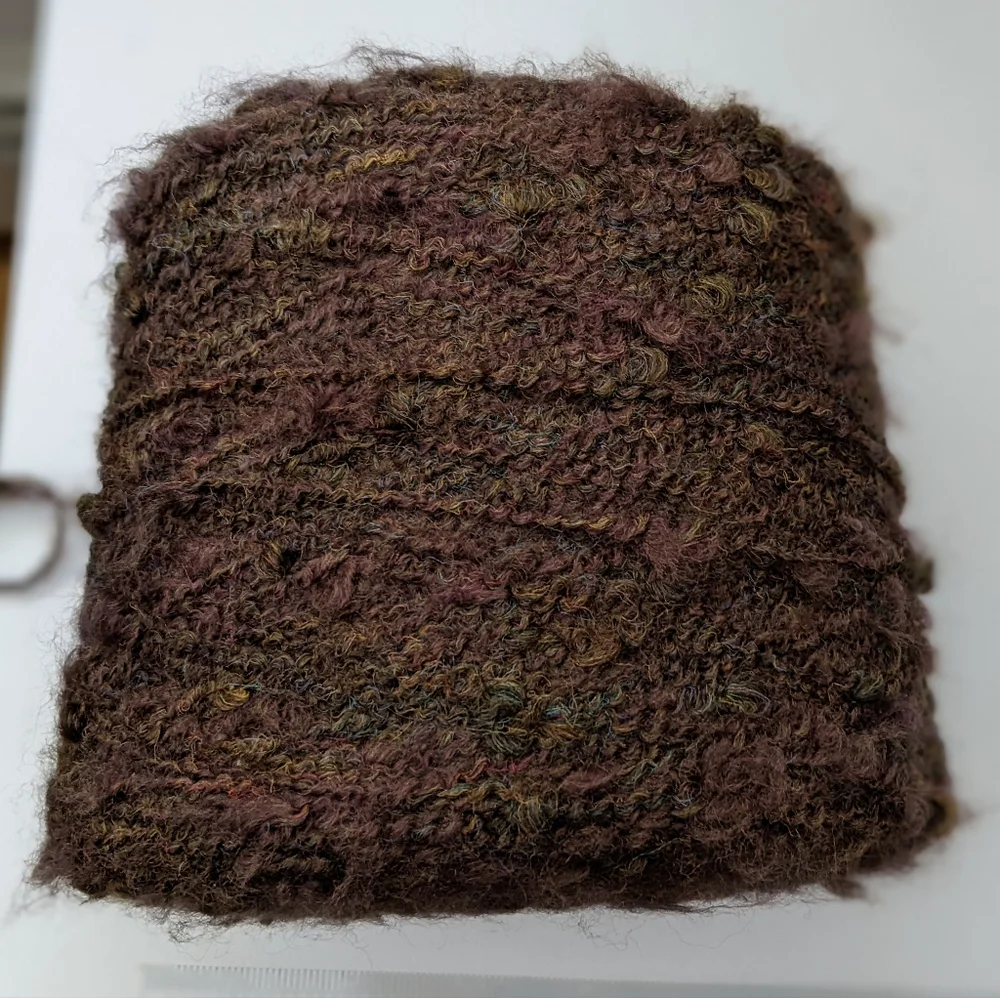 Soft French Boucle Brown cone yarn, mixture of fibers, Made in France